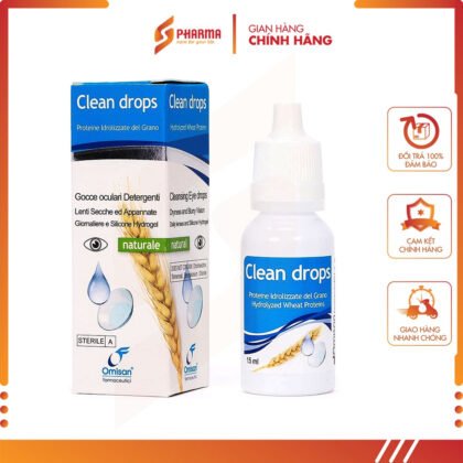 Dung dịch nhỏ mắt dưỡng kính áp tròng Clean Drops - Omisan - Italia [Lọ 15ml]