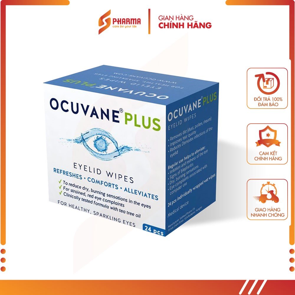 Miếng gạc lau mi mắt OCUVANE PLUS - Hungary - Chuyên dùng ngứa mi, demodex bờ mi