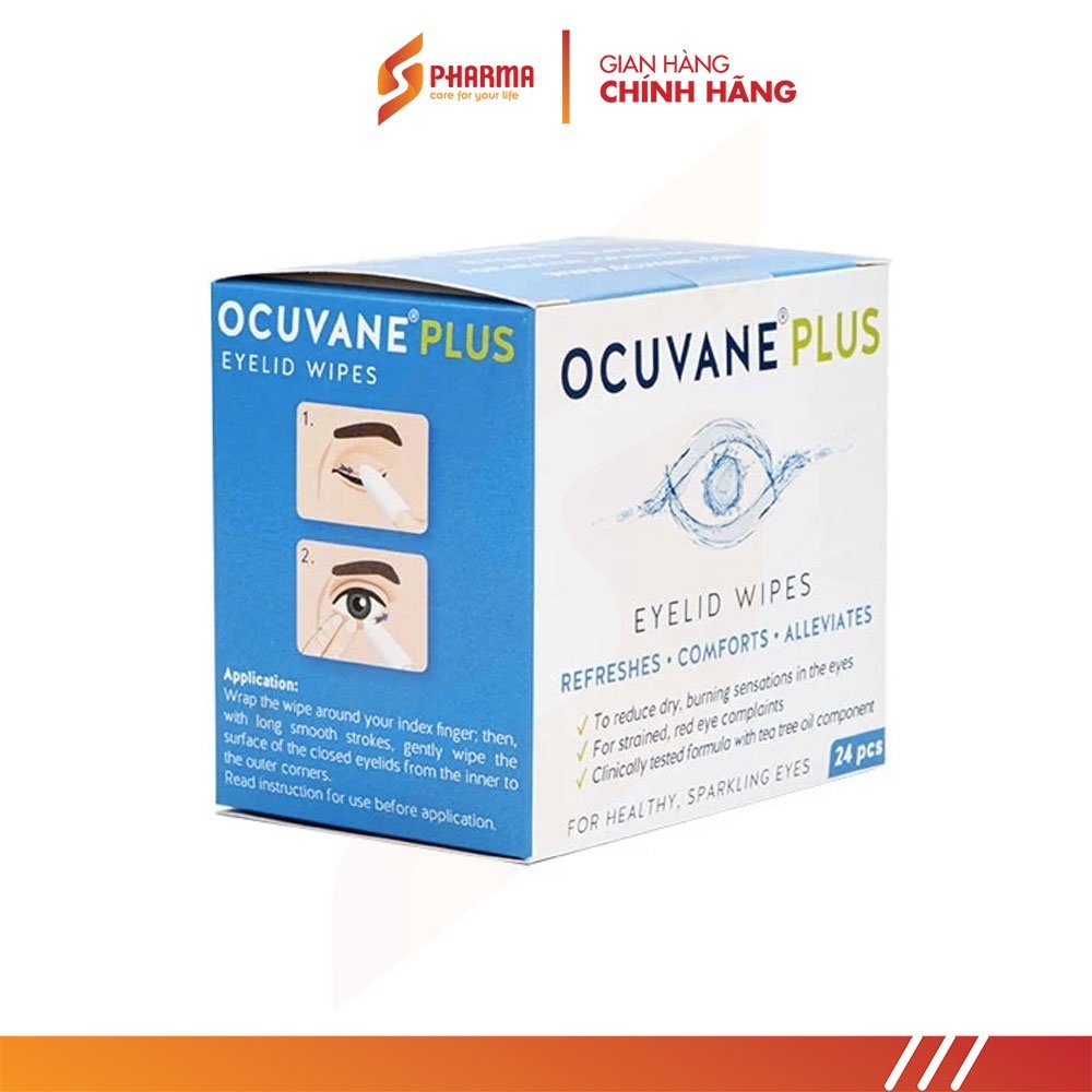 Miếng gạc lau mi mắt OCUVANE PLUS - Hungary - Chuyên dùng ngứa mi, demodex bờ mi