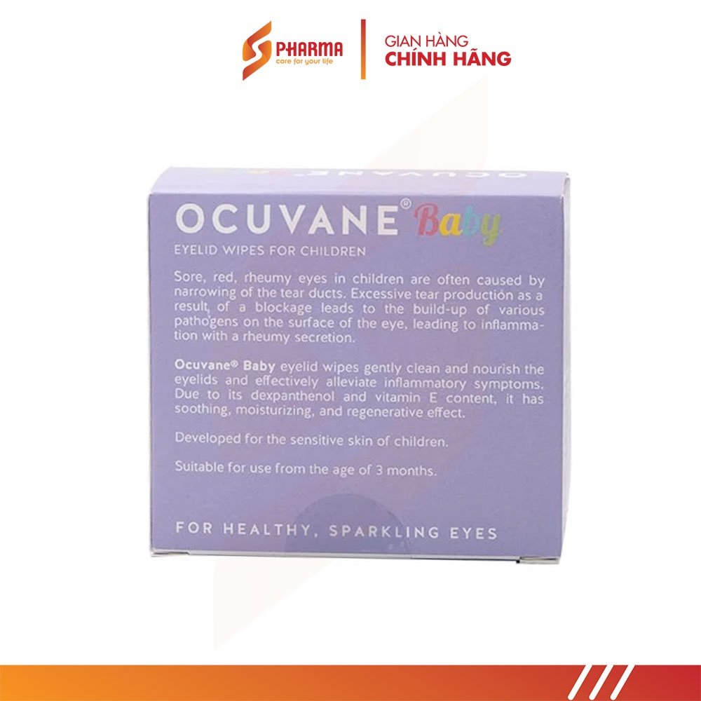 Miếng gạc lau mi mắt trẻ em OCUVANE Baby - Hungary - Dùng được cho trẻ từ 3 tháng tuổi