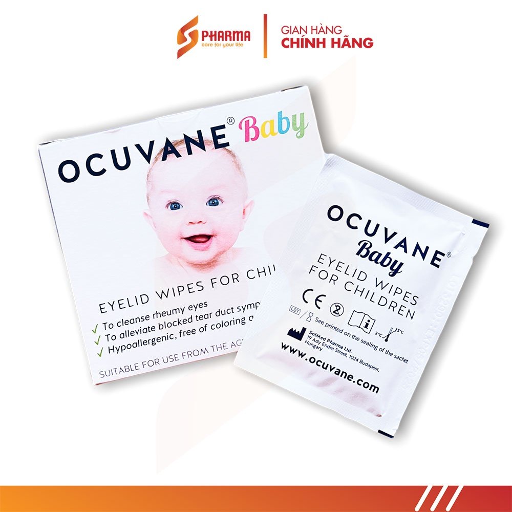 Miếng gạc lau mi mắt trẻ em OCUVANE Baby - Hungary - Dùng được cho trẻ từ 3 tháng tuổi