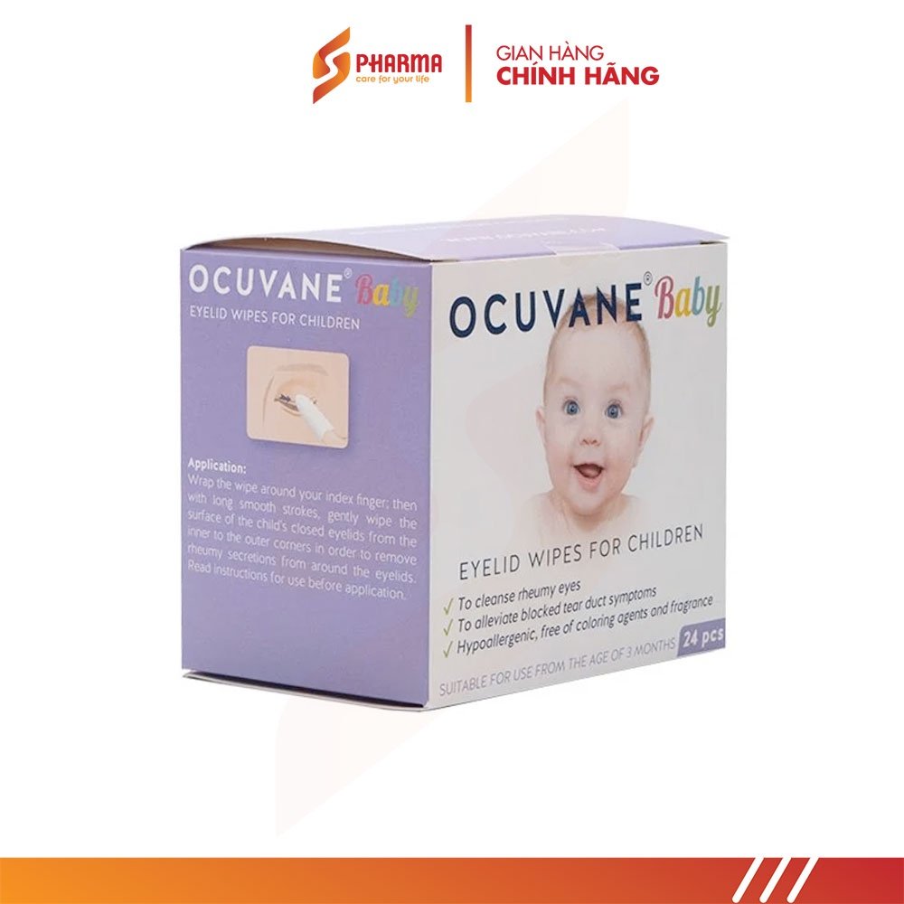 Miếng gạc lau mi mắt trẻ em OCUVANE Baby - Hungary - Dùng được cho trẻ từ 3 tháng tuổi