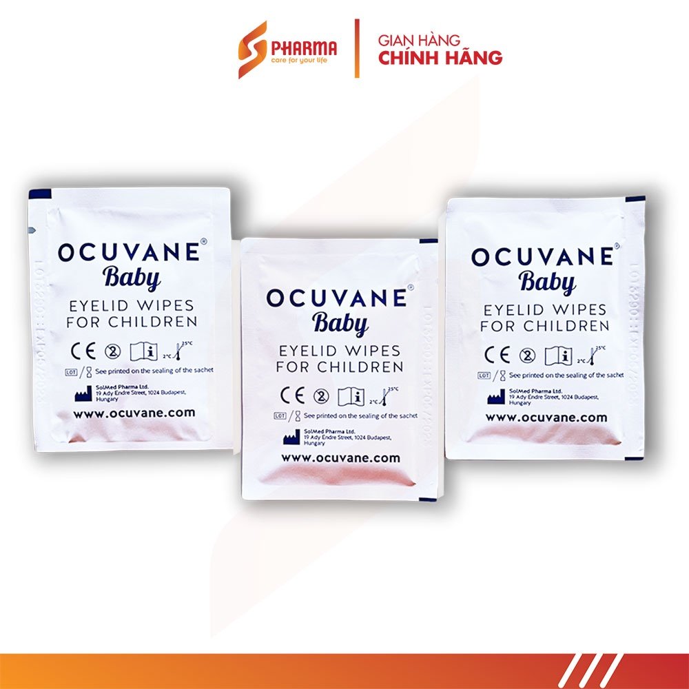 Miếng gạc lau mi mắt trẻ em OCUVANE Baby - Hungary - Dùng được cho trẻ từ 3 tháng tuổi