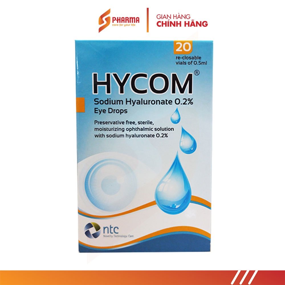 Dung dịch nước mắt nhân tạo đơn liều nhỏ mắt HYCOM 0,2 % - ITALY