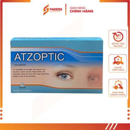 Atzoptic - Viên Uống Bổ Mắt Châu Âu Tăng Cường Thị Lực, Giảm Mỏi Mắt [Hộp 30 Viên]