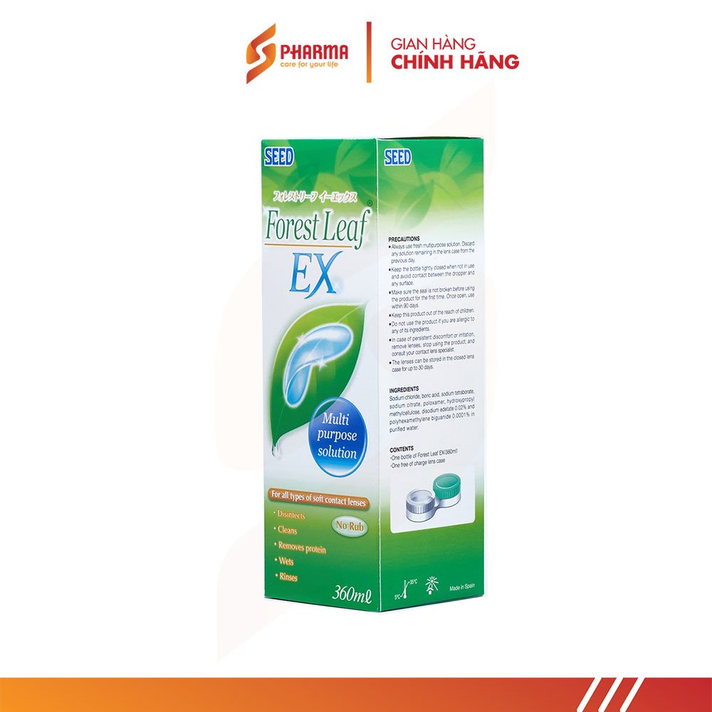 Nước ngâm rửa kính áp tròng Forest Leaf EX SEED 360ml