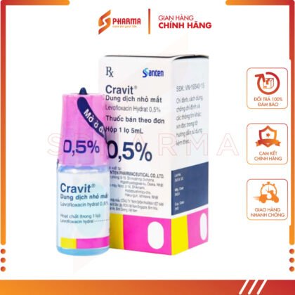 DUNG DỊCH NHỎ MẮT CRAVIT 0.5% – ĐIỀU TRỊ VIÊM BỜ MI, VIÊM TÚI LỆ – SANTEN [NHẬT BẢN] – 1 LỌ x 5 ML