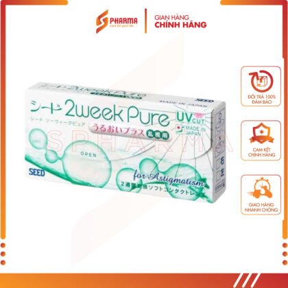 SEED 2WEEKPURE UP FOR ASTIGMATISM – Kính áp tròng 2 tuần không màu loạn thị – SEED CO. LTD [Nhật Bản] – Hộp x 6 miếng