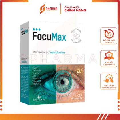 FOCUMAX – Bổ mắt, tăng cường thị lực, giảm mỏi mắt, khô mắt, giảm nguy cơ thoái hóa điểm vàng – FocuMax [UK] – Hộp x 30 viên