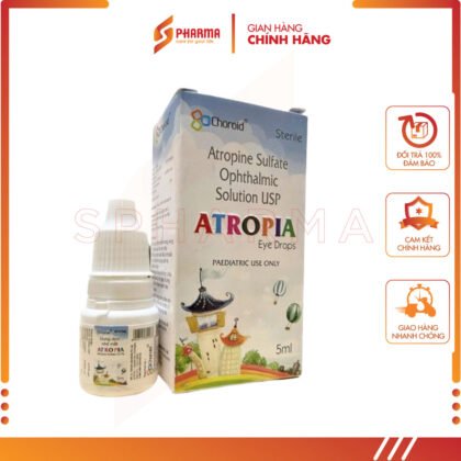 Dung dịch nhỏ mắt ATROPIA 0.01% – Hỗ trợ làm chậm tốc độ tiến triển độ cận thị – Choroid [Ấn Độ] – Lọ x 5ml