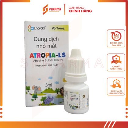 Dung dịch nhỏ mắt ATROPIA LS 0.025% 5ml – Hỗ trợ làm chậm tốc độ tiến triển độ cận thị – Choroid [Ấn Độ] – Lọ x 5ml