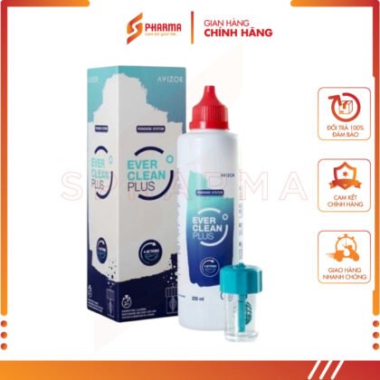 Ever Clean Plus 255ml + 30T - Dung dịch khử trùng, diệt khuẩn, lọai bỏ mảng bám protein và lipid cho kính áp tròng – Avizor [Tây Ban Nha] – Lọ x 255ml + 30 viên