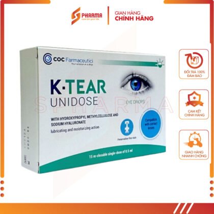 Dung dịch nhỏ mắt K-Tear Unidose - Nước mắt nhân tạo dạng tép cao cấp – COC Pharmaceutici [Italia] – Hộp x 15 tép