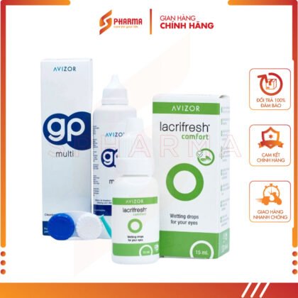 Avizor GP Multi 240ml + Avizor Lacrifresh Comfort 15ml – Dung dịch ngâm rửa lens & nước mắt nhân tạo – Avizor [Tây Ban Nha] – Lọ 240ml & Lọ 15ml