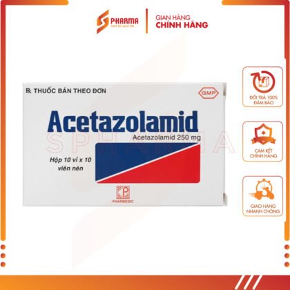 Acetazolamid Pharmedic 250mg – Hỗ trợ glôcôm, động kinh nhẹ – Pharmedic [Việt Nam] – 1 viên