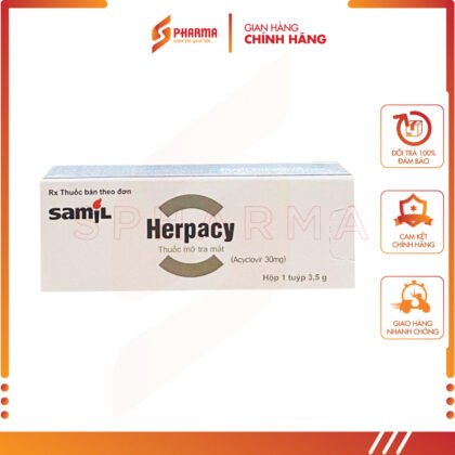 Mỡ tra mắt Herpacy – Hỗ trợ nhiễm khuẩn mắt – Samil Pharmaceutical [Hàn Quốc] – Tuýp x 3.5g