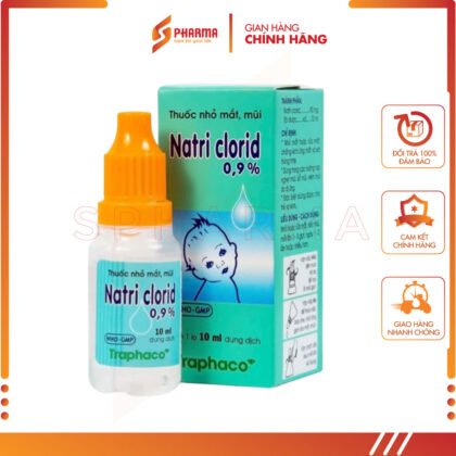 Dung dịch Natri Clorid 0.9% – Giảm nghẹt mũi, chảy mũi, viêm mũi dị ứng – Traphaco [Việt Nam] – 1 lọ x 10ml