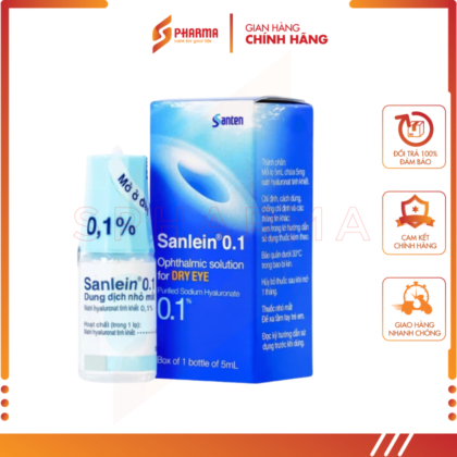 Dung dịch nhỏ mắt Sanlein 0.1% – Hỗ trợ rối loạn biểu mô kết-giác mạc – Santen [Nhật Bản] – Lọ x 5ml
