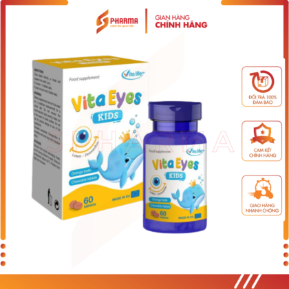 Viên Nhai Bổ Mắt Vita Eyes Kids – Tăng cường thị lực và bảo vệ mắt cho trẻ – Global Pharma [Ba Lan] – Lọ x 60 viên