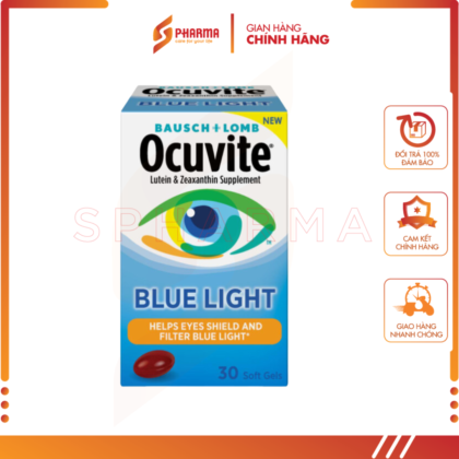 Ocuvite Blue Light – Viên uống bổ mắt giúp bảo vệ cho đôi mắt khỏi tác hại gây ra từ ánh sáng xanh  – Bausch & Lomb [Mỹ] – Hộp x 30 viên
