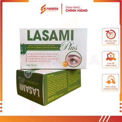 Gạc lau mi mắt LASAMI Plus – Vệ sinh chuyên dụng cho người bị viêm bờ mi, khô mắt  – KOSNA [Việt Nam] – 30 Túi x 1 miếng